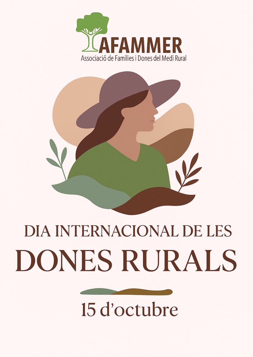 Dia Internacional Dones Rurals. Com a presidenta d’Afammer Catalunya felicito i encoratjo a les treballadores del mon rural a aconseguir la igualtat real i efectiva.  A Catalunya viuen un milió de dones rurals. Solsament dues de cada deu són propietàries d’explotacions agricoles.