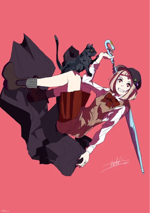 黒猫と魔法の雨合羽。