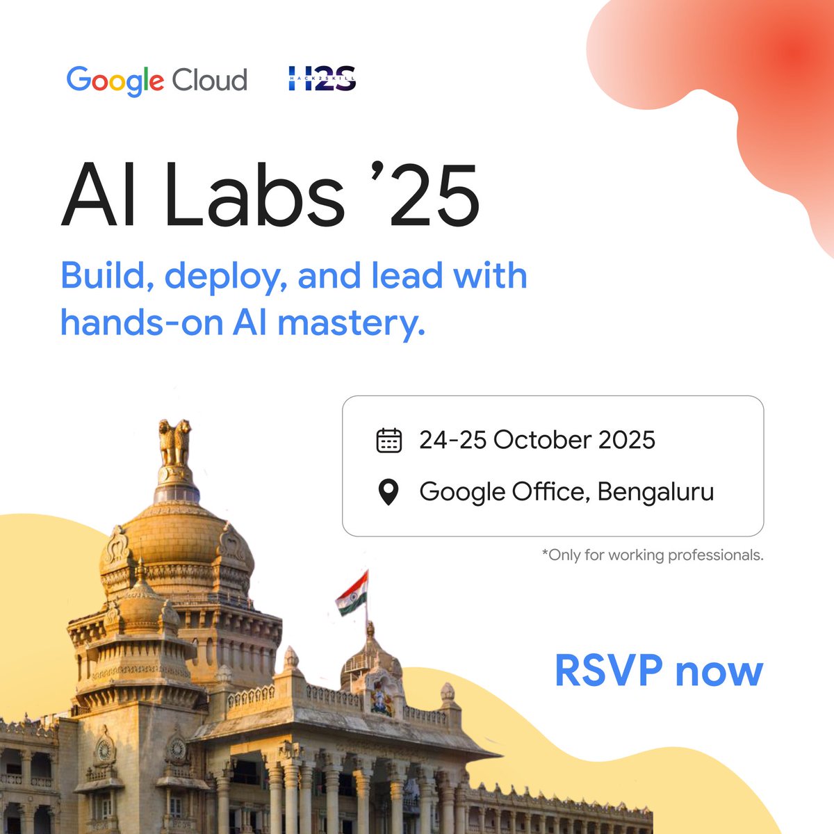 hack2skill's tweet image. We’re back in Bengaluru! ⚡ Join us on 24 & 25 October at the Google Office. Get hands-on with AI Agents, MCP Toolbox & ADK — and master @googlecloud AI tools.
Register now: 🔗 rebrand.ly/CloudAIlabs
#GenAIExchange