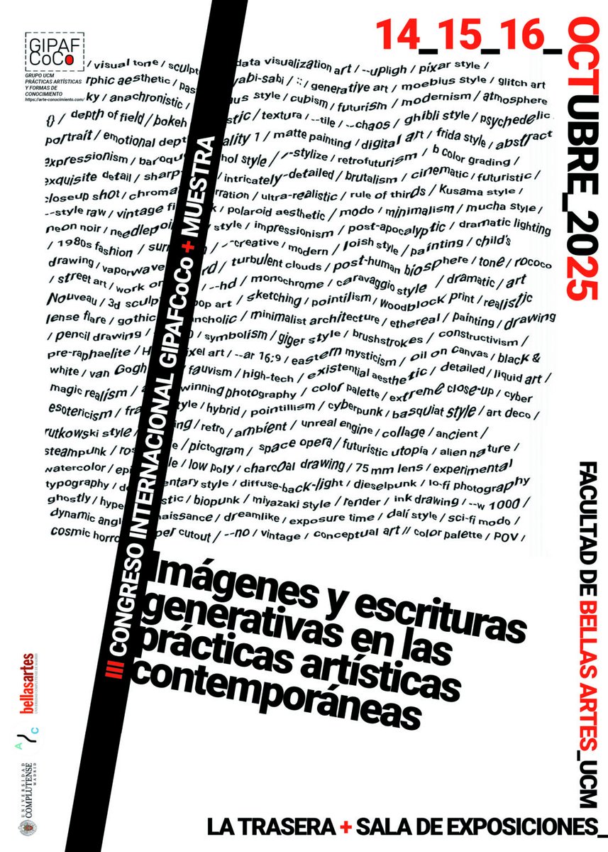 Ayer en el III Congreso Internacional GIPAFCoCo: IMÁGENES Y ESCRITURAS GENERATIVAS EN LAS PRÁCTICAS ARTÍSTICAS CONTEMPORÁNEAS (Universidad Complutense de Madrid)
Muchas gracias a por la invitación y, sobre todo, a todxs lx asistentes
