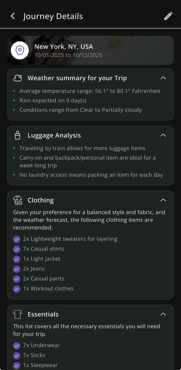 ClimaPalAI's tweet image. ☀️ New blog just dropped!

See how I used ClimaPal to stay perfectly packed and weather-ready in NYC. 🧳🌤️

Read the full story 👉 climapalai.com/blog/nyc-trip

Plan smarter for every trip and your daily life using ClimaPal.

#ClimaPal #TravelSmart #WeatherReady #OOTD #NYC  #AItravel