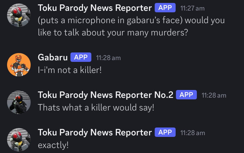 We are holding an interview with the perp!