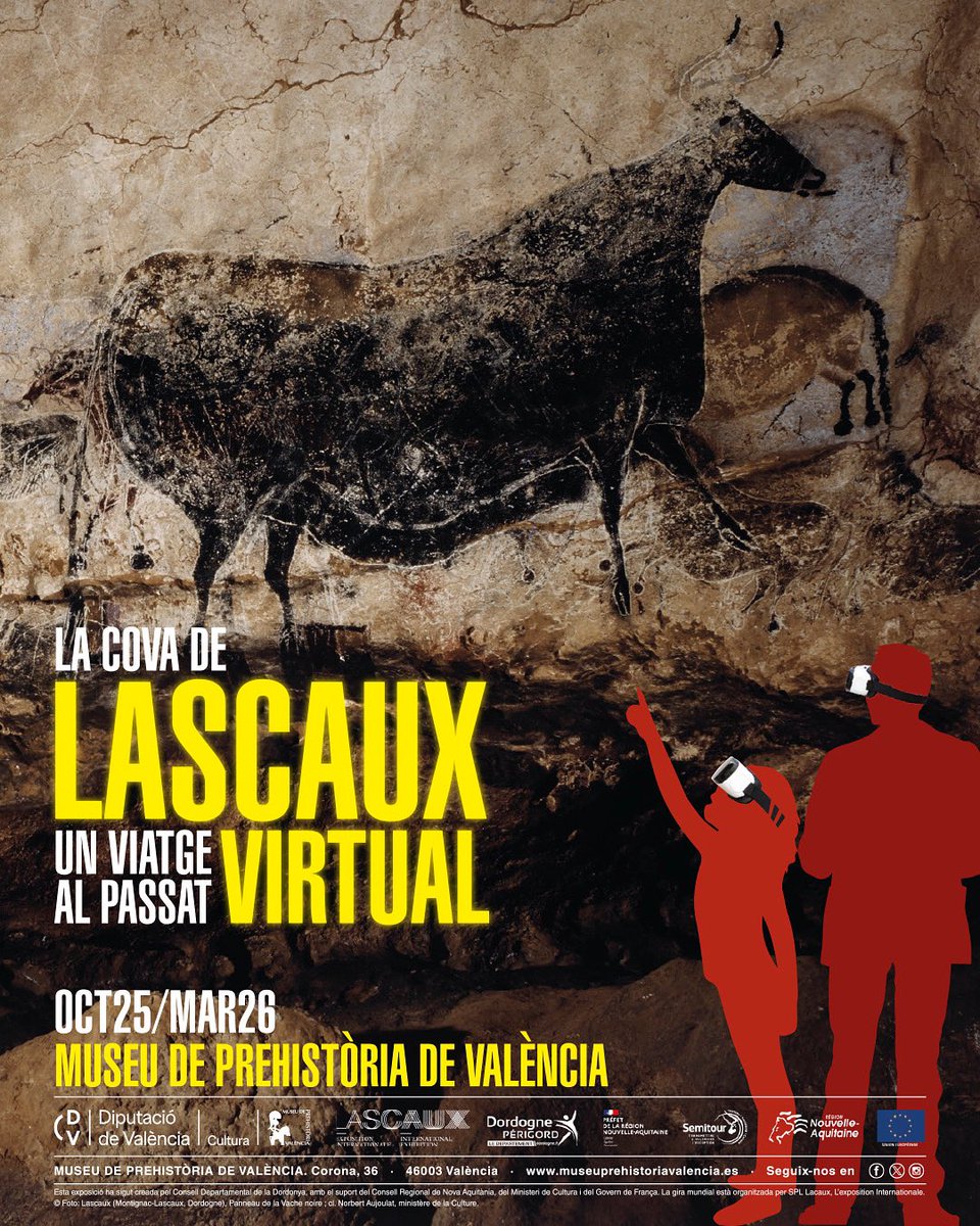 #Lascaux arriba al #Mupreva 🇫🇷 🐴

Ja no queda res perquè pugueu disfrutar de l'expo "La #CovaDeLascaux. Un viatge virtual al passat", una fascinant mostra que s'exhibeix per 1a vegada en Espanya!

Vos esperem en la inauguració, el 22 d'octubre a les 19h 🙋🏼

(1/2) 👇🏻