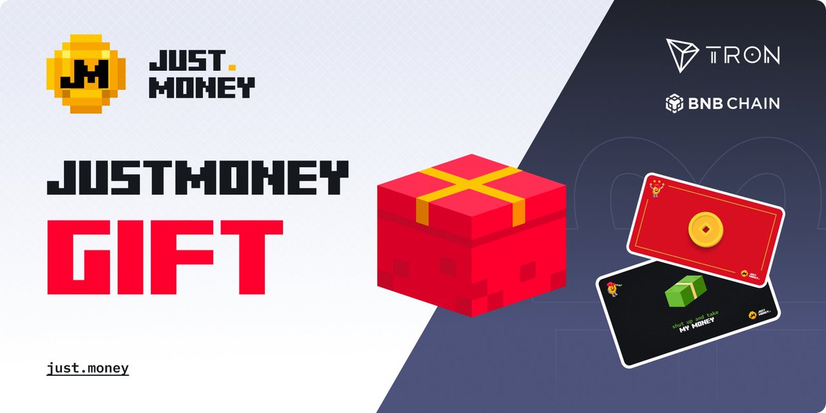 JustMoneyIO's tweet photo. 🎁 Tired of boring gifts? Forget socks, mugs, and Amazon cards. Drop some crypto instead.

With JustMoney Gift you can wrap tokens in a slick design, add your own message, and shoot it straight to someone’s inbox. They don’t need to be a crypto pro, they just unwrap it and boom, they’re on-chain.

Perfect flex for birthdays, holidays, or just proving you’re the coolest friend in the group chat.
👉 https://t.co/7o167wyUgR
🚀 And hey projects! List your token on JM Gift and let your community spread it like candy at a block party.