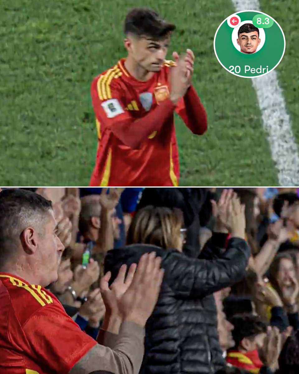 The crowd stood to applaud Pedri after his performance for Spain vs. Bulgaria 👏
 
So much love from the fans 🥰🇪🇸