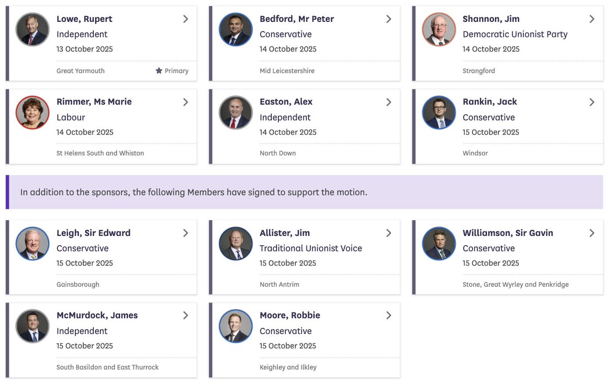 The cross-party grouping of MPs who have backed my parliamentary motion on pushing the Government to deliver on their promise of the national inquiry into the rape gangs.

Labour, Conservative, DUP, TUV and Independent support.

The survivors don't need words - they need action.