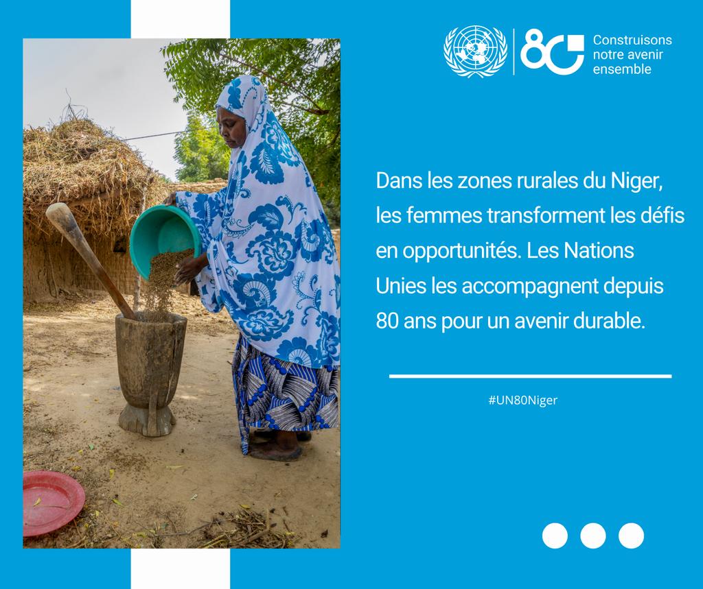 SNU_Niger's tweet image. 15 octobre: 𝙅𝙤𝙪𝙧𝙣é𝙚 𝙞𝙣𝙩𝙚𝙧𝙣𝙖𝙩𝙞𝙤𝙣𝙖𝙡𝙚 𝙙𝙚𝙨 𝙛𝙚𝙢𝙢𝙚𝙨 𝙧𝙪𝙧𝙖𝙡𝙚𝙨
Soutenir les femmes rurales, c’est investir dans l’avenir du Niger. Leur savoir-faire, leur résilience et leur leadership sont au cœur des solutions locales que l’ONU appuie chaque jour sur…