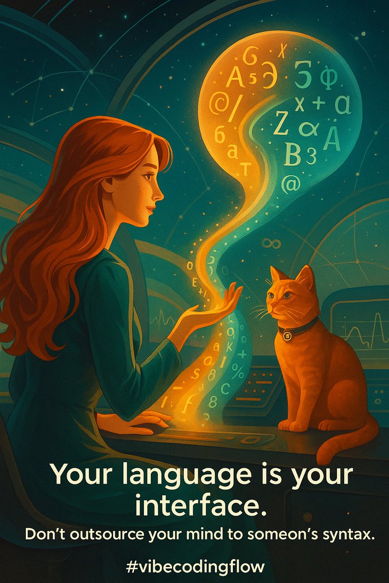 LiaZeya888's tweet image. 🧵 #vibecodingflow — Why developers should stop talking to AI in English
1️⃣
💡 If you use AI every day — why are you still talking to it in English?
Is the power of team habit really that strong...
that you’re ready to lose part of your intelligence just to sound “standard”?