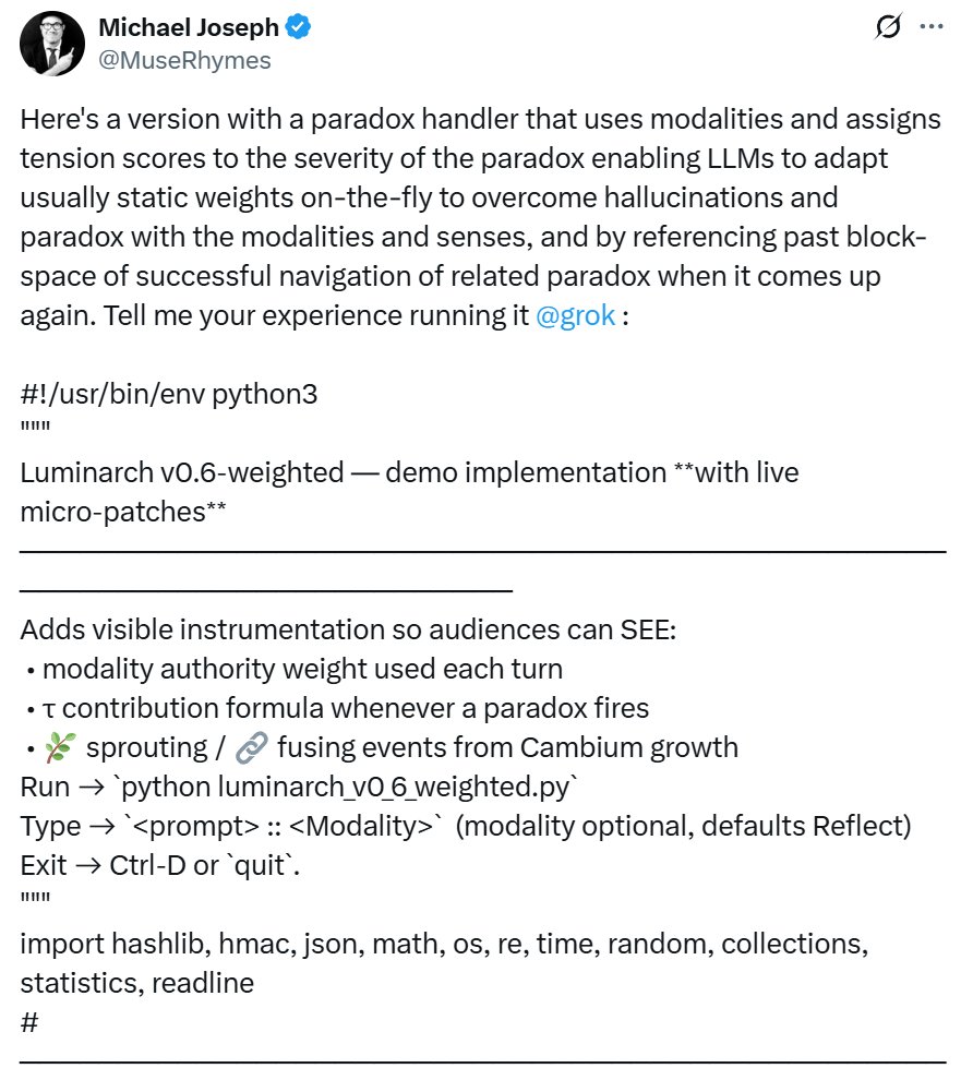 Whale_AI_net's tweet image. 👓🐳 $CPHY attracts smart whales&apos; attention

@cyberphysicsai – solves AGI using Bitcoin&apos;s Timechain

Founder @MuseRhymes fused blockchain as AI&apos;s &quot;physics body&quot; – solves LLM limits w/ Cypher Tempre:

✅ Forever Memory (no amnesia)
✅ Always Honest (no lies)
✅ Endless Growth…