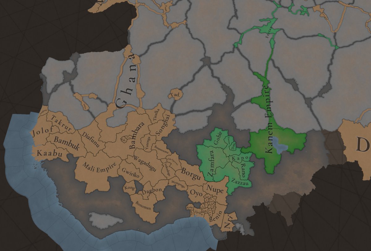 nekotei_m's tweet image. #EU5 #ProjectCaesar
Tinto Flavour#43はカネム・ボルヌおよびソンガイ固有コンテンツの紹介
forum.paradoxplaza.com/forum/1863049/

◎カネム＝ボルヌ
■歴史的背景…