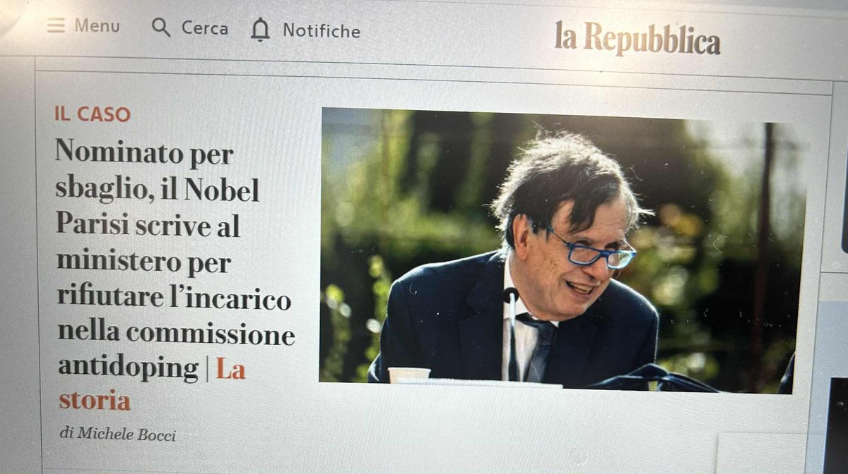 Il Nobel Parisi, fisico, nominato per sbaglio nella commissione per le droghe

Tu, una cosa dovevi fare...