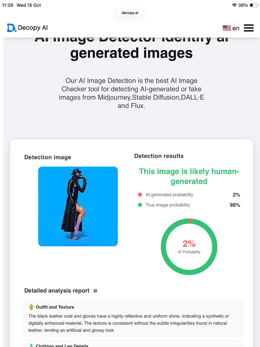 thevoicesgames's tweet image. I tested an ai detector with a very obvious ai image and I got this