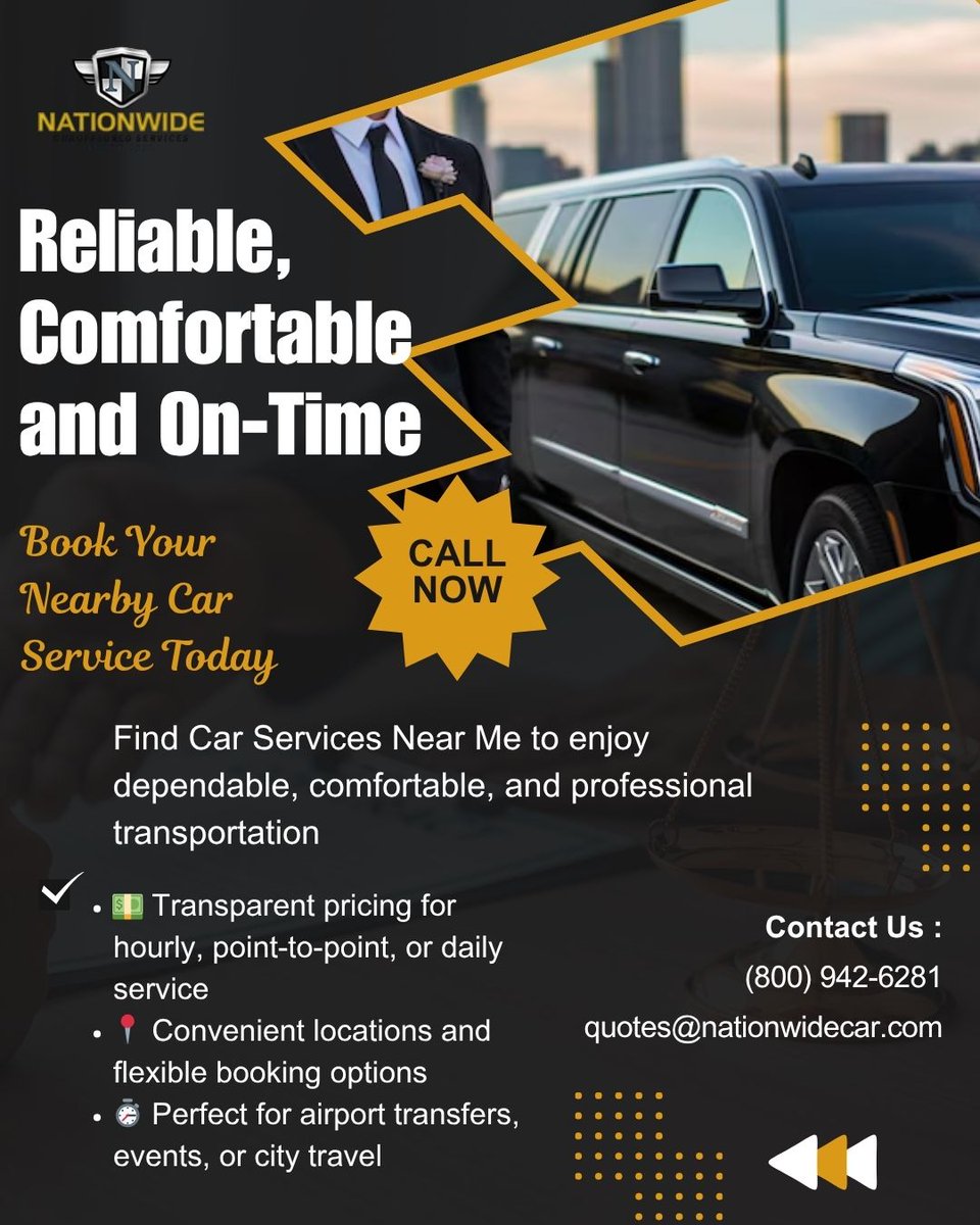 nationwidecar20's tweet image. Looking for Car Services Near Me?
📞 Call/Text (800) 942-6281 | 📧quotes@nationwidecar.com
Visit: bit.ly/3CqmjHH
#CarServicesNearMe #CarServiceNearMe #NationwideChauffeuredServices #LuxuryCarService #PrivateCarService #CorporateCarService #NationwideLimo