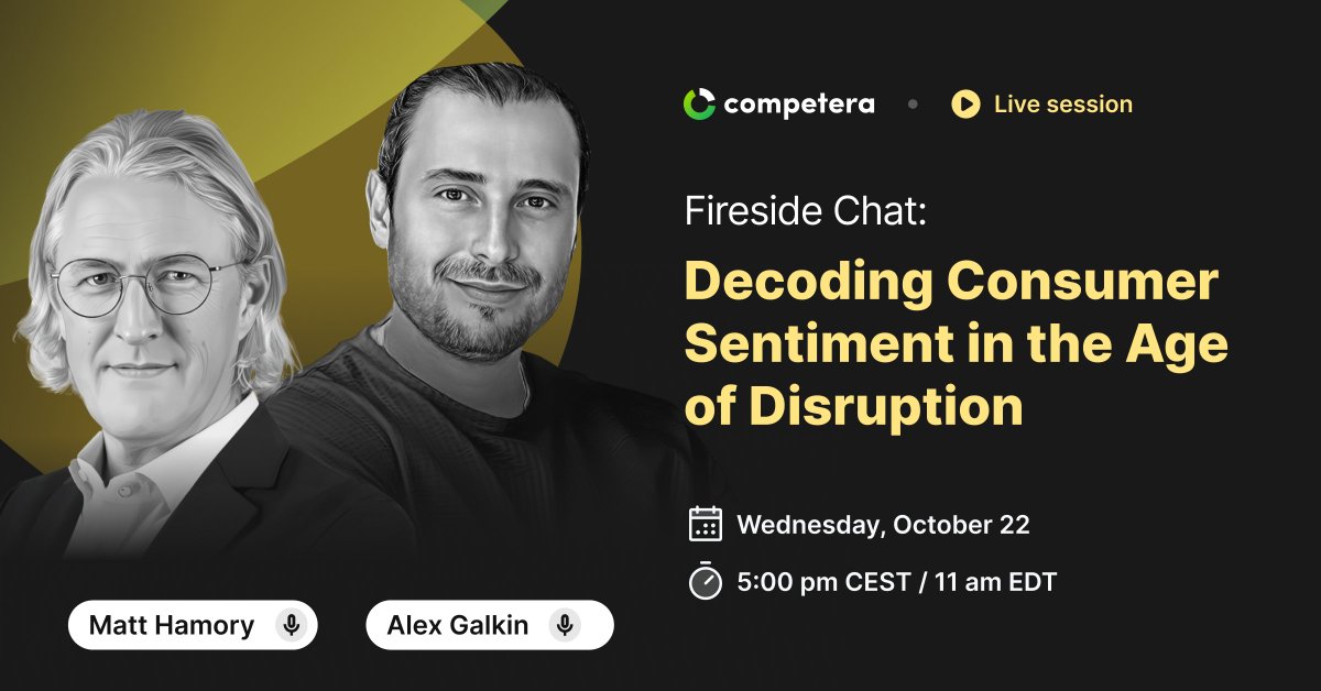 Competera_ai's tweet image. Your pricing needs an overhaul. We have the data and the solution. 💡
Join @GalkinMav & Matt Hamory to dissect the latest consumer data, fixi omnichannel consistency, and build your economic shock playbook.
hubs.ly/Q03NG8t30