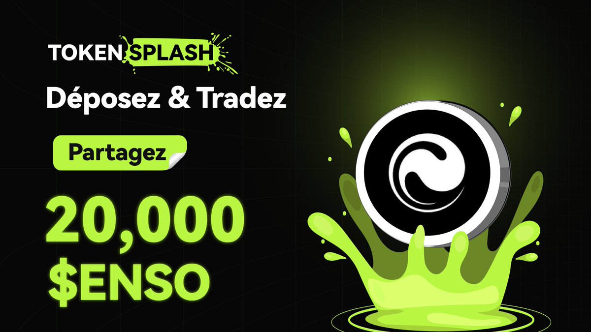 BitunixFR's tweet image. 💦 Token Splash 💦
Déposez et tradez pour une chance de partager 20 000 $ENSO 🎉
🚀 Rejoignez maintenant :
short.bitunixads.com/tdhmc1ki
#TokenSplash #Bitunix #Crypto