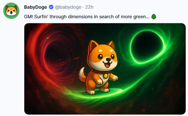 #BabyDoge #BabyDogeCoin #BabyDogeArmy

BabyDogeArmy, repost and react with emoji on CMC community 👶🐶
⬇️⬇️⬇️⬇️⬇️⬇️

coinmarketcap.com/community/post…