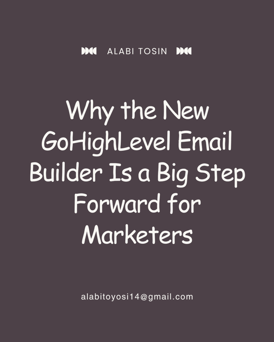 tosinsolution's tweet image. The new email builder inside GoHighLevel makes designing emails faster and easier than ever.
You can drag elements, add sections, and make mobile-friendly emails without touching any code. Sections are reusable, which saves a lot of time.