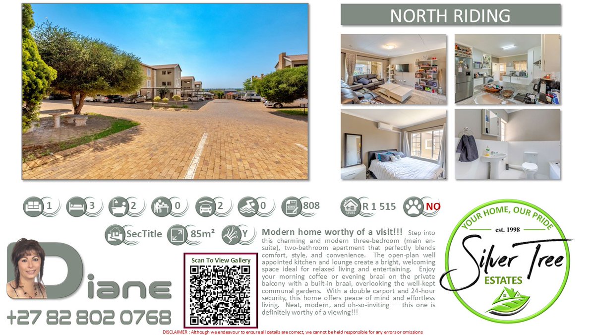 SilverTreeRSA's tweet image. @SilverTreeRSAste #realestate #propertiesforsale #secure #househunting #forsale #newhome #realtor #realtors #home #realty #property #investment #listing #newlisting #Randburg #northriding

silvertreeestates.co.za/properties/P11…