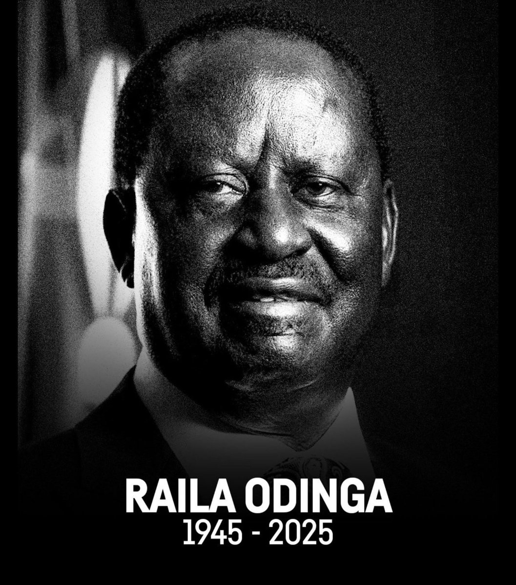 A giant has fallen.
The Father of Democracy.
A selfless leader who chose a Kenya ahead of his personal ambitions. 
The President Kenya never had.
A beacon of hope, peace and prosperity.
A statesman.
A Pan-Africanist. 
We mourn.
RIP our Party Leader.