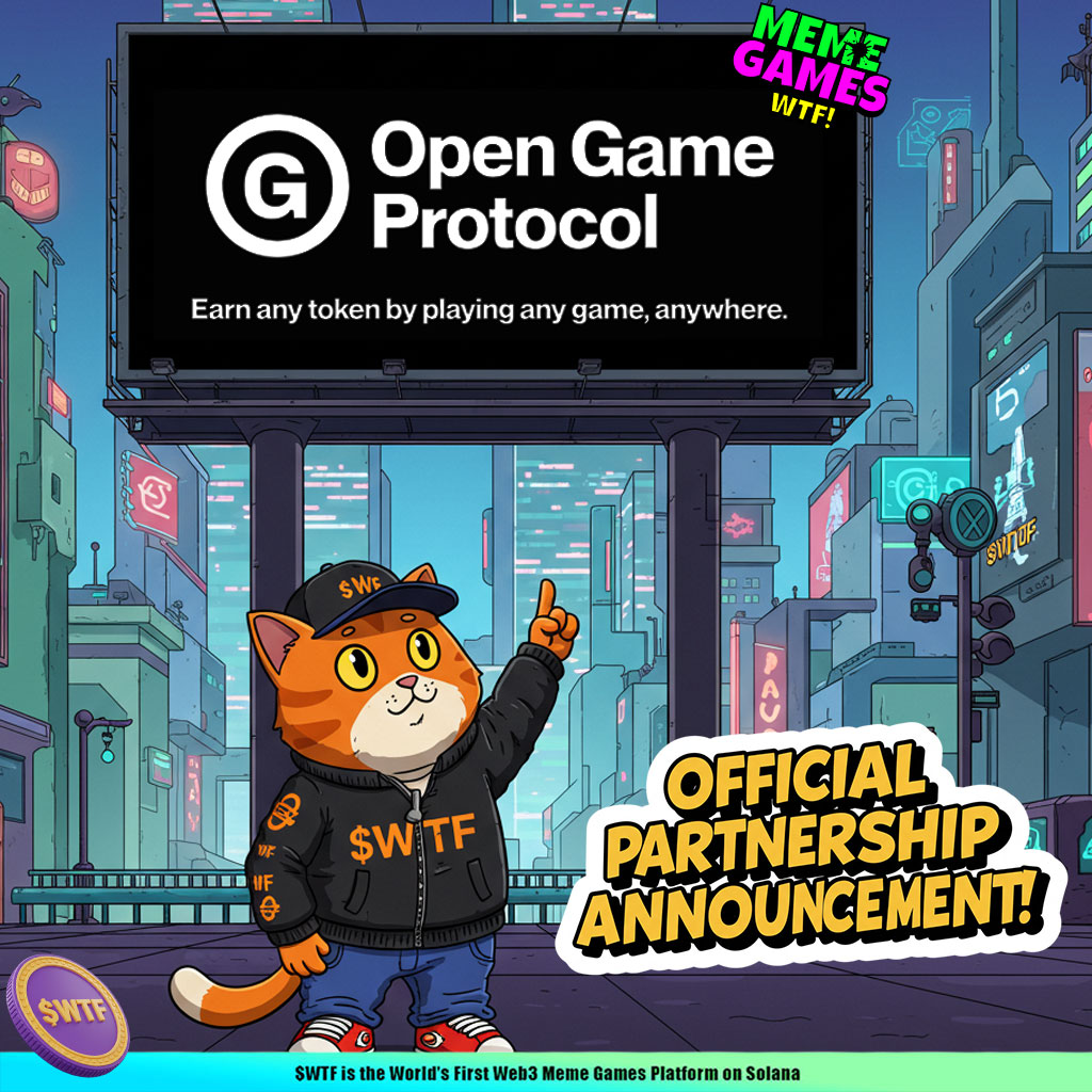 MemeGamesWTF (@memegameswtf0) on Twitter photo Big News!! $WTF Partners with <a href="/ogprotocol/">Open Game Protocol Ⓖ</a> 🤝
We're teaming up with Open Game Protocol to revolutionize the Crypto x Gaming ecosystem—integrating our wild meme games into OGP's seamless platform, where players can earn any token by diving into fun anywhere!
We've already crushed Big News!! $WTF Partners with <a href="/ogprotocol/">Open Game Protocol Ⓖ</a> 🤝
We're teaming up with Open Game Protocol to revolutionize the Crypto x Gaming ecosystem—integrating our wild meme games into OGP's seamless platform, where players can earn any token by diving into fun anywhere!
We've already crushed