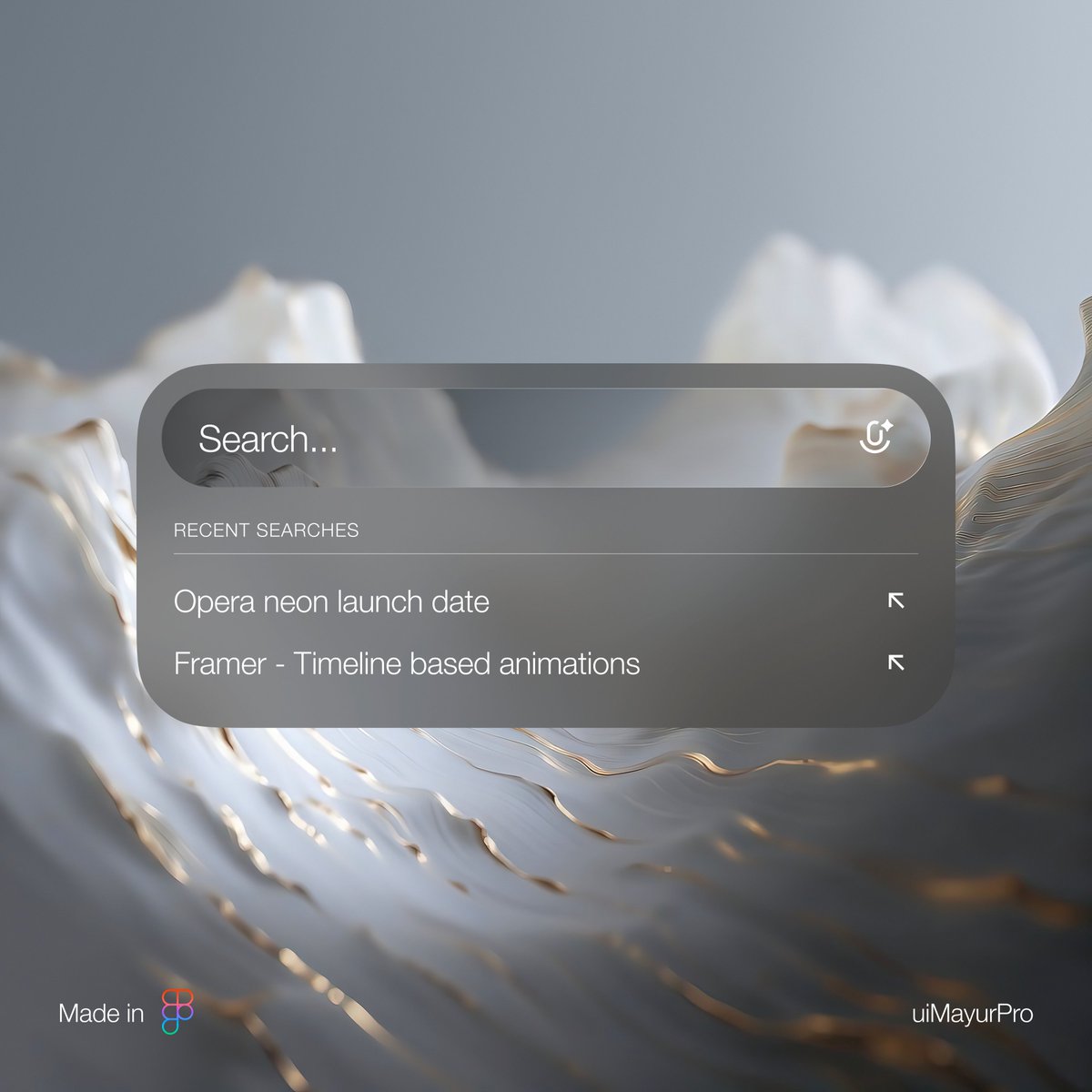 DesignerSoora's tweet image. Would you say something about this quick and serene search widget made in @figma ✨