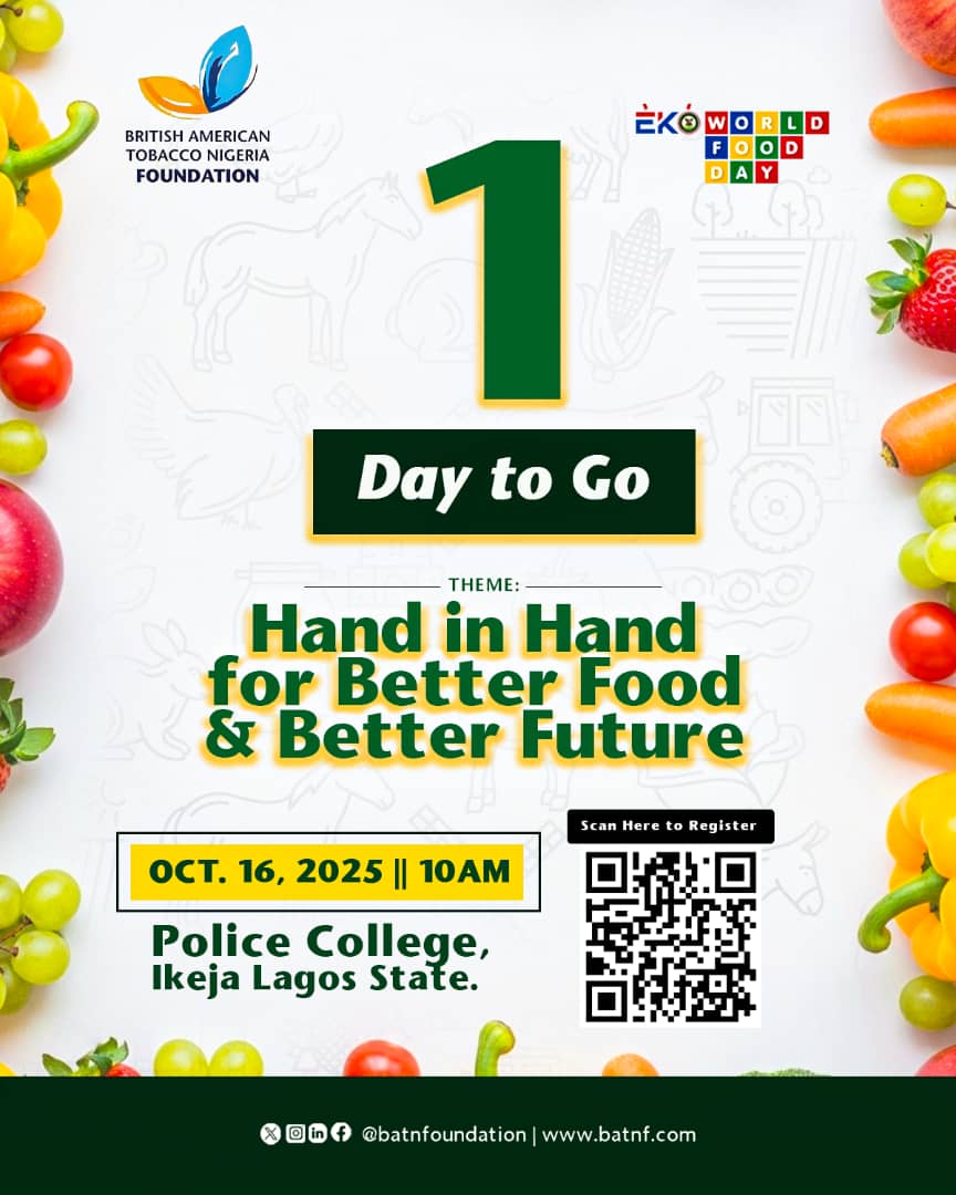 Just 1 day to go!

Tomorrow, Lagos comes alive at the Eko Farm Fair 2025. The stage is set, the vendors are ready, and the excitement is in the air.

If you haven’t registered yet, this is your last chance to do so. Remember, only registered participants can shop from our vendors