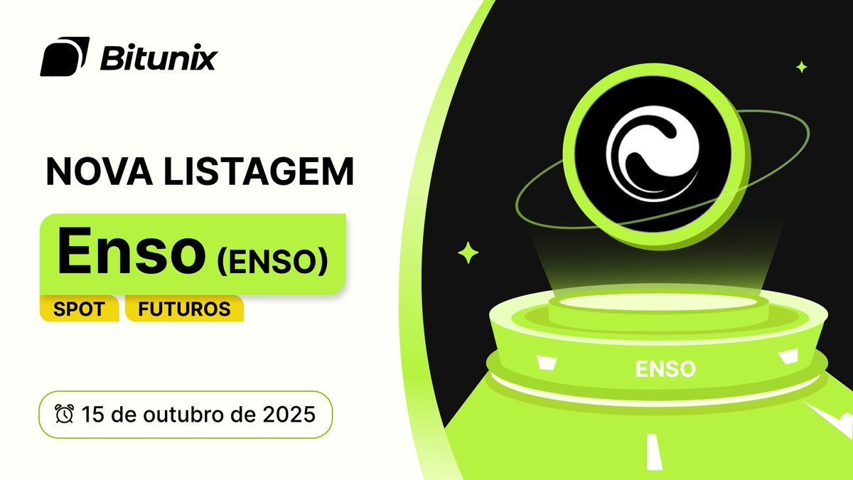 BitunixPT's tweet image. 🚨ALERTA NOVA LISTAGEM🚨
Anunciamos que o token $ENSO já se encontra disponível para negociação na #Bitunix
Como comprar em spot👉 short.bitunixads.com/P5yyuI6N
Como negociar em futuros👉 short.bitunixads.com/WejdupSi
Saiba mais👉short.bitunixads.com/GjX98CQQ