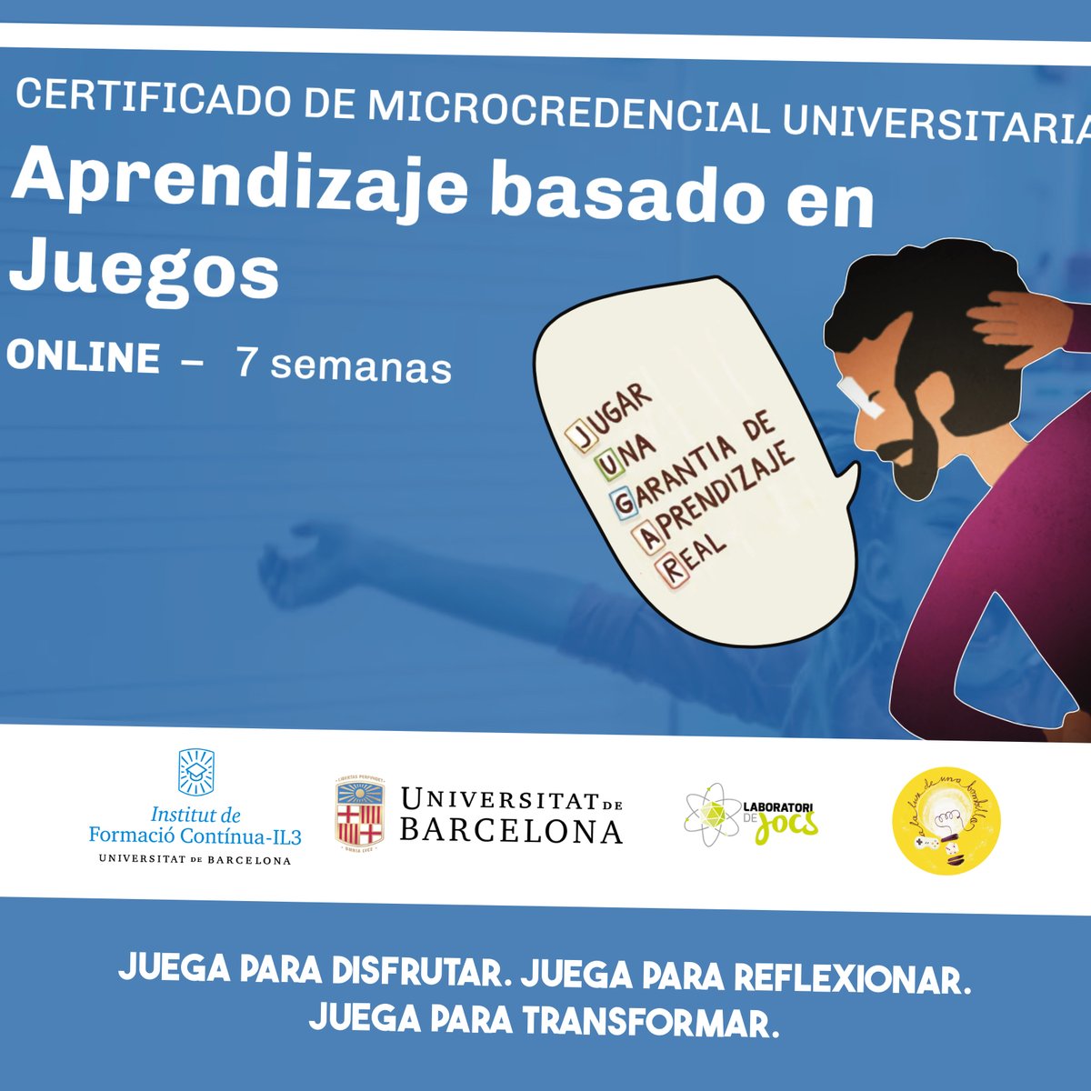 ➡️ En los procesos  formativos (educación formal, no formal e informal) el juego puede  llegar a convertirse en una herramienta muy útil para docentes. 
🎲 Por eso me alegra colaborar como Codirector en esta formación de la Universitat de Barcelona.  
ℹ️ il3.ub.edu/microcredencia…