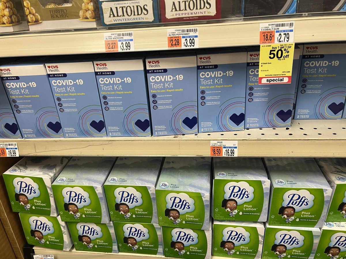 CVSには、コロナ抗原検査キットも
2回分、8.5ドル。