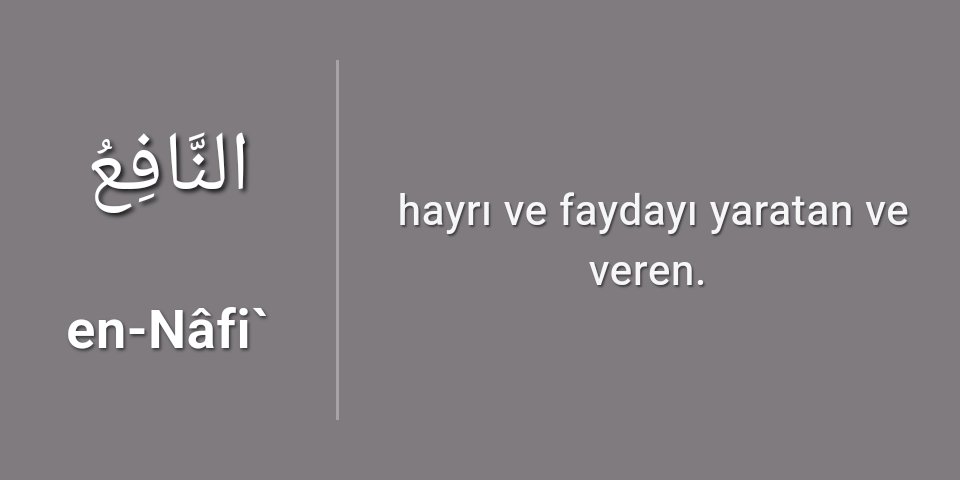 Esma-ül Hüsna: en-Nâfi`