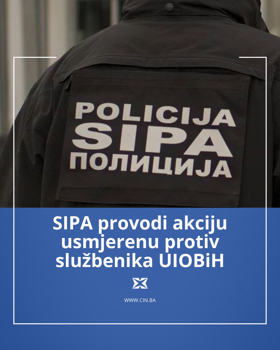 Policijski službenici Državne agencije za istrage i zaštitu (SIPA) danas (15. 10. 2025.godine) na području Banje Luke i Doboja provode operativnu akciju „Border“ koja je usmjerena protiv nekoliko osoba, službenika Uprave za indirektno oporezivanje Bosne i Hercegovine.