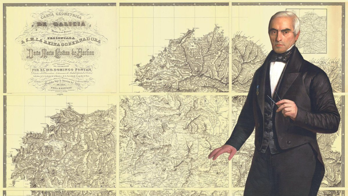 En 1816 un hombre subía a caballo por los montes de Galicia con una brújula, un cuaderno y un sueño: medir toda su tierra con exactitud científica. El mapa que creó este gallego fue tan preciso que no se superó hasta la era de los satélites: Domingo Fontán. Tira del hilo 🧵👇🏽👇🏽👇🏽