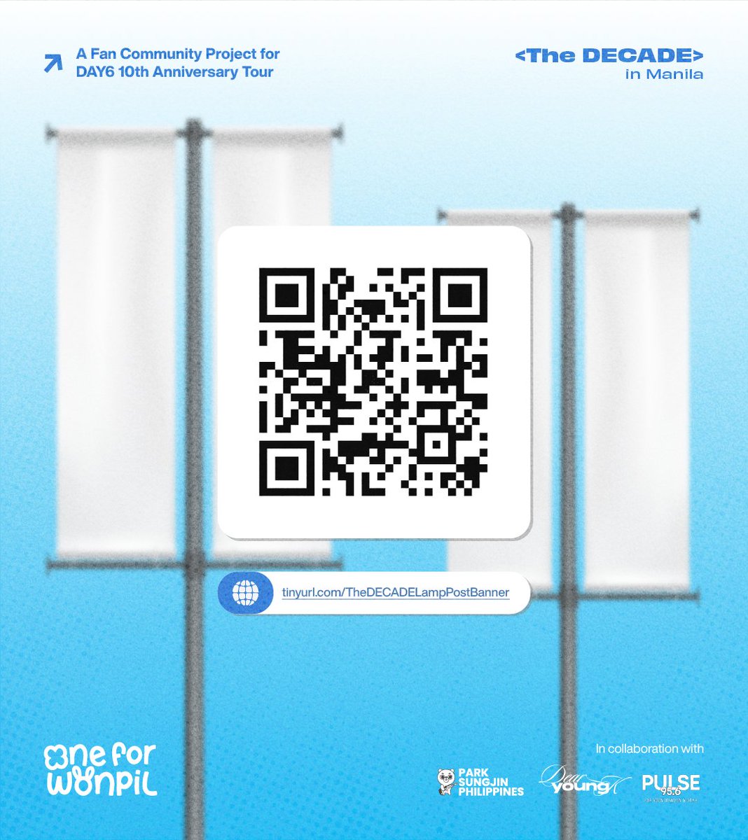 [ 🚸 CALL FOR SPONSORS ]

< The DECADE > in Manila
ADOPT A LAMP POST BANNER
FOR WONPIL &amp; DAY6 🚏🐇

📍 MOA North Terminal
📅 January 21-27, 2026

Sign up here: tinyurl.com/TheDECADELampP…
Open until: October 30, 2025
Pay until: November 15, 2025

For more information, please visit