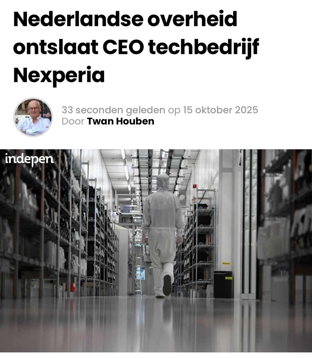 Ook de Nederlandse regering vertoont steeds meer dictatoriale trekjes, zoals in de voormalige USSR, met het recente ontslag van de CEO van het Nijmeegse bedrijf Nexperia; een onderneming die chips produceert voor onder andere auto’s en smartphones. De ingreep is volgens onze