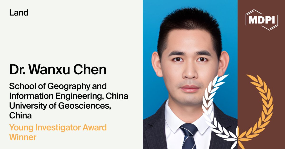 MDPIOpenAccess's tweet photo. We are pleased to share an interview with Dr. Wanxu Chenβwinner of the @Land_MDPI Young Investigator Award.
See the full interview: https://t.co/5TnxufuX5h
#MDPI #OpenAccess #YoungInvestigator #LandMDPI https://t.co/hWtNIexSZR
