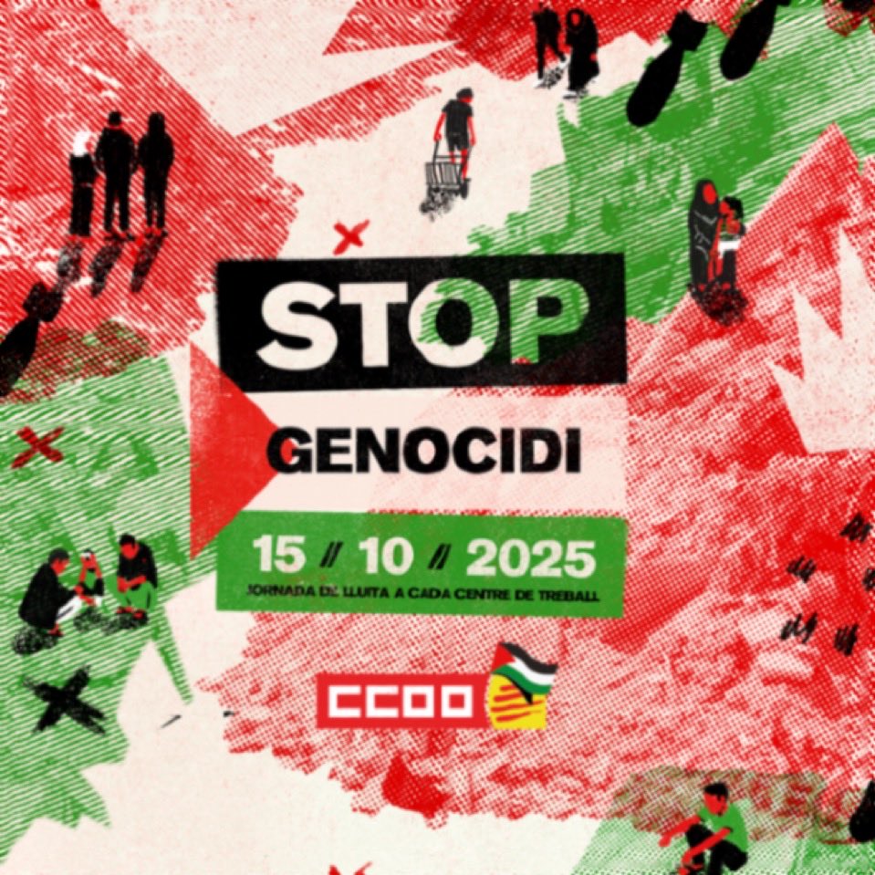 CCOOSPM's tweet image. Avui us esperem a les 11 a la plaça de la Vila de Santa Perpètua, per mostrar la nostra solidaritat amb el poble palestí i el rebuig al genocidi perpetrat pel govern criminal de Netanyahu. I a les 18 tots i totes a la manifestació unitària de l’estació de Sants. #PalestinaLliure