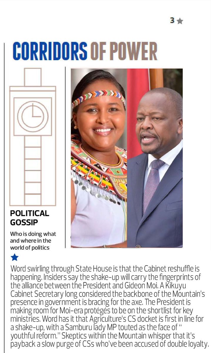 The Mountain has fallen quiet, but power hates a vacuum. KANU loyalists are lobbying hard, promising energy and commitment. The silent Kikuyu CSs could soon learn lessons in relevance. Kikuyu Privilege #GidiGidiRudiRudi KANUCabinet Mountain Meltdown