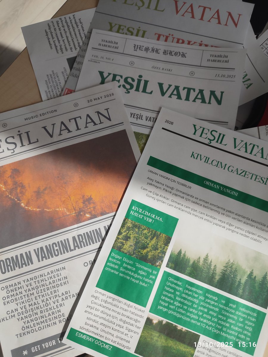 TanerSehit's tweet image. Şehit Taner Çobanoğlu Ortaokulu olarak #CodeWeek2025 kapsamında “#YeşilVatan” temalı etkinlikler düzenledik.
Öğrencilerimiz Canva’da yapay zeka destekli afiş ve gazete çalışmalarıyla çevre bilincini teknolojiyle buluşturdu.
#tcmeb #mebyegitek #codeweek #codeweekturkiye