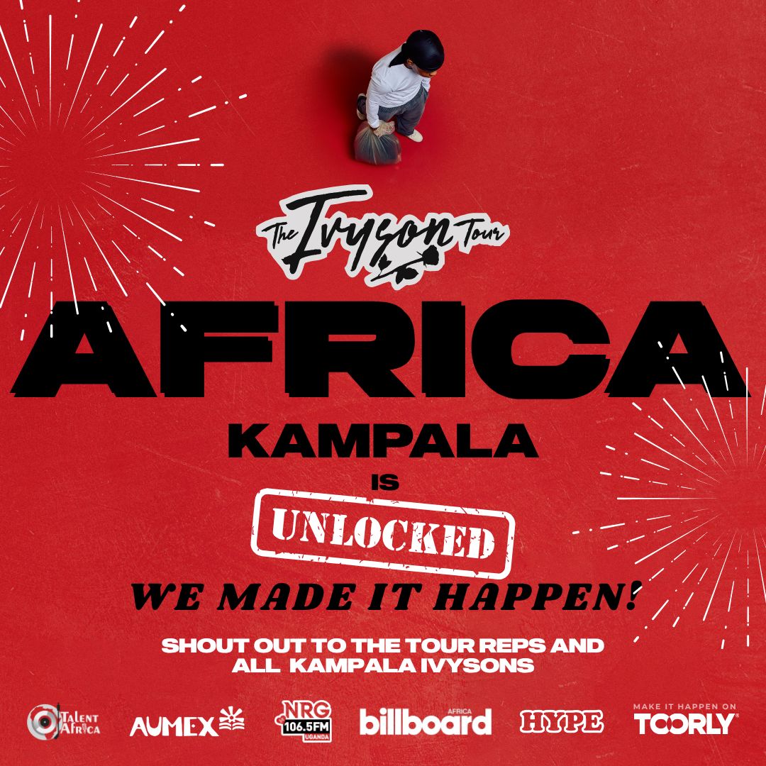 Aye, The Ivyson Tour by Nasty C to KAMPALA 🇺🇬 has been unlocked 🔓 

100 more Tickets have been put out on sale tho to those that missed

Grab your Ticket 🎟️ here • toorly.com/campaign-link/… •