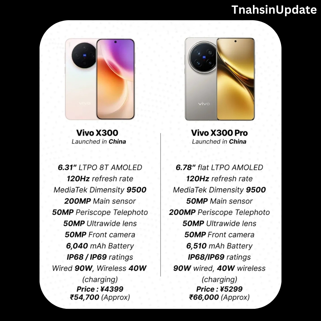 Vivo X300 and its Pro version have launched in China. Here are the specifications.

#VivoX300 #VivoX300Pro Al Jazeera #ChennaiRains Raila Odinga #TNAssembly