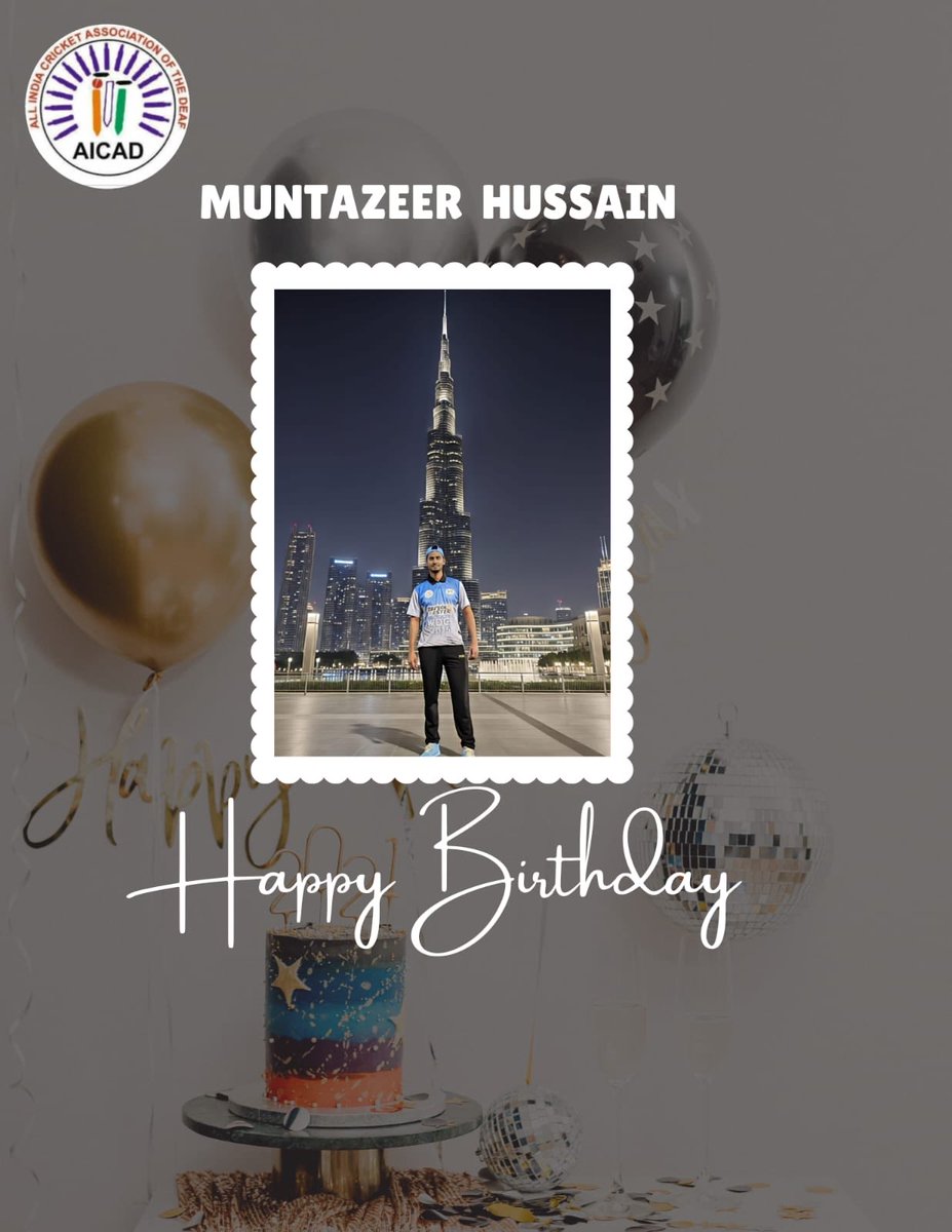 🎉 Happy Birthday to Mr. Muntazeer Hussain! 🎂

Wishing you a wonderful day filled with joy, love, and celebration! May your birthday mark the beginning of an amazing year ahead, filled with opportunities, achievements, and happiness. 🎉👏

@AICAD@DCIF@ICC@DCAUP@BCCI