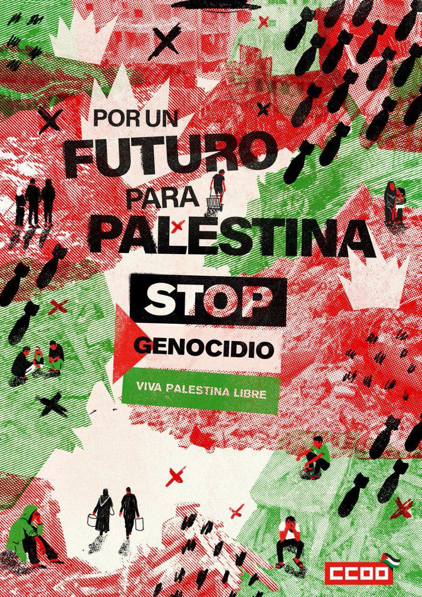 1️⃣5️⃣ de octubre

🪧 la clase trabajadora y la ciudadanía se moviliza para exigir el fin del genocidio en Gaza, la completa retirada de las tropas israelís, un alto el fuego permanente y verificable, ayuda humanitaria inmediata

#NosMovilizamosPorPalestina #FuturoParaPalestina