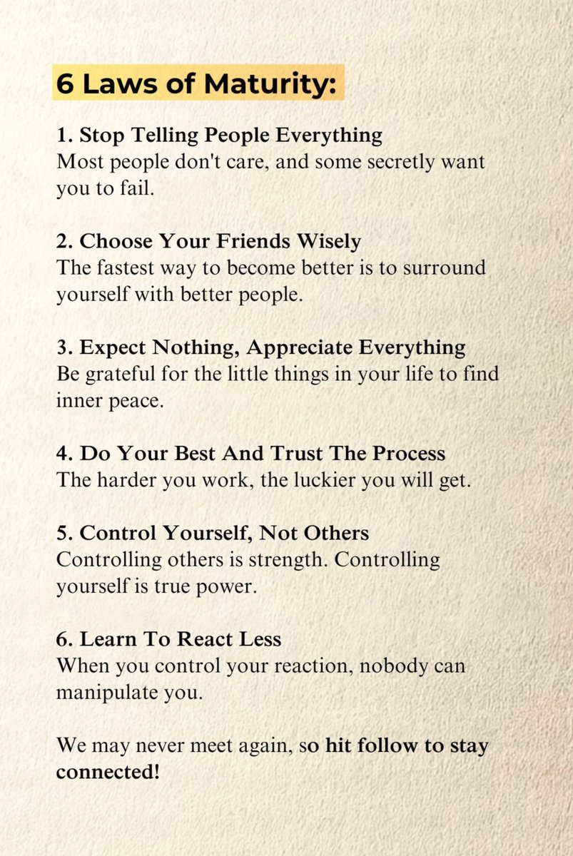 SeekWiser_'s tweet photo. 6 Laws Of Maturity: https://t.co/LcAP1okdym