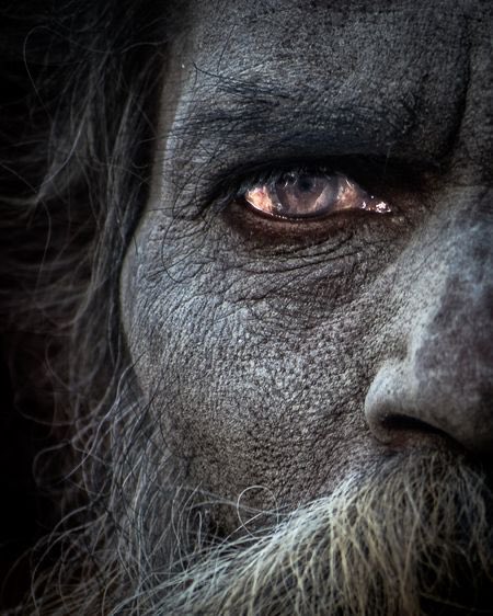 Q: What are the marks of a real teacher [sadguru]?

Ramana Maharshi: Steady abidance in the Self, looking at all with an equal eye unshakeable courage at all times, in all places and circumstances.

Photo: Eyes by Lee Jeffries