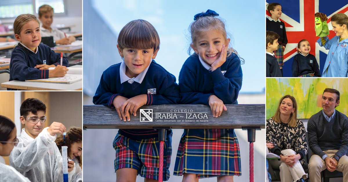 La comunidad educativa de Irabia-Izaga está compuesta por 1070 familias, 1930 alumnos, 212 profesores y auxiliares educativos y 6150 antiguos alumnos.