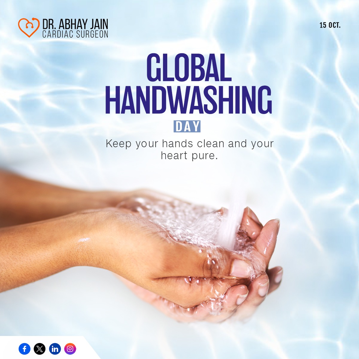 DrAbhayJaincvts's tweet photo. Global Handwashing Day 🌍
Keep your hands clean and your heart pure. 💖
#HandwashingDay #StayHealthy #CleanHandsHealthyHeart #AbhayJain #HeartSurgeon #Mumbai #DrAbhayJain #MumbaiCardiacSurgeon #CardiacCare #HeartDisease https://t.co/duu7WRtQ6g