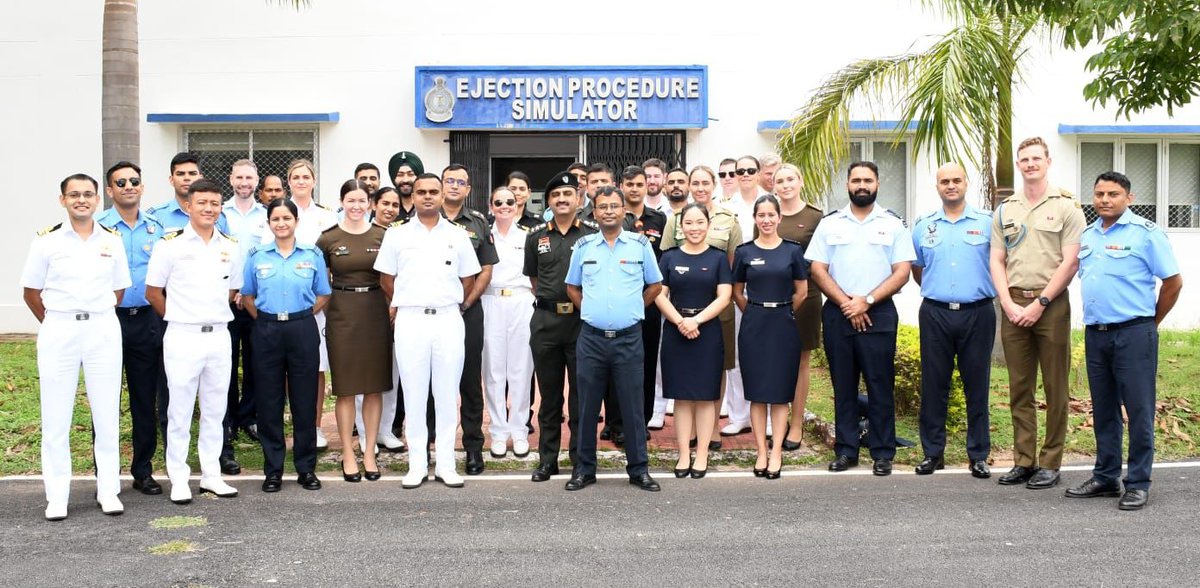 HQ_IDS_India's tweet image. Air Vice Marshal Sanjay Aswal, Deputy Commandant Air Force Academy, inaugurated the "General Rawat India Australia Young Officers Exchange Program GRIAYOEP-2025” at AFA, Dundigal. 15 Young Military Officers each from India and Australia are participating in GRIAYOEP-2025.
During…