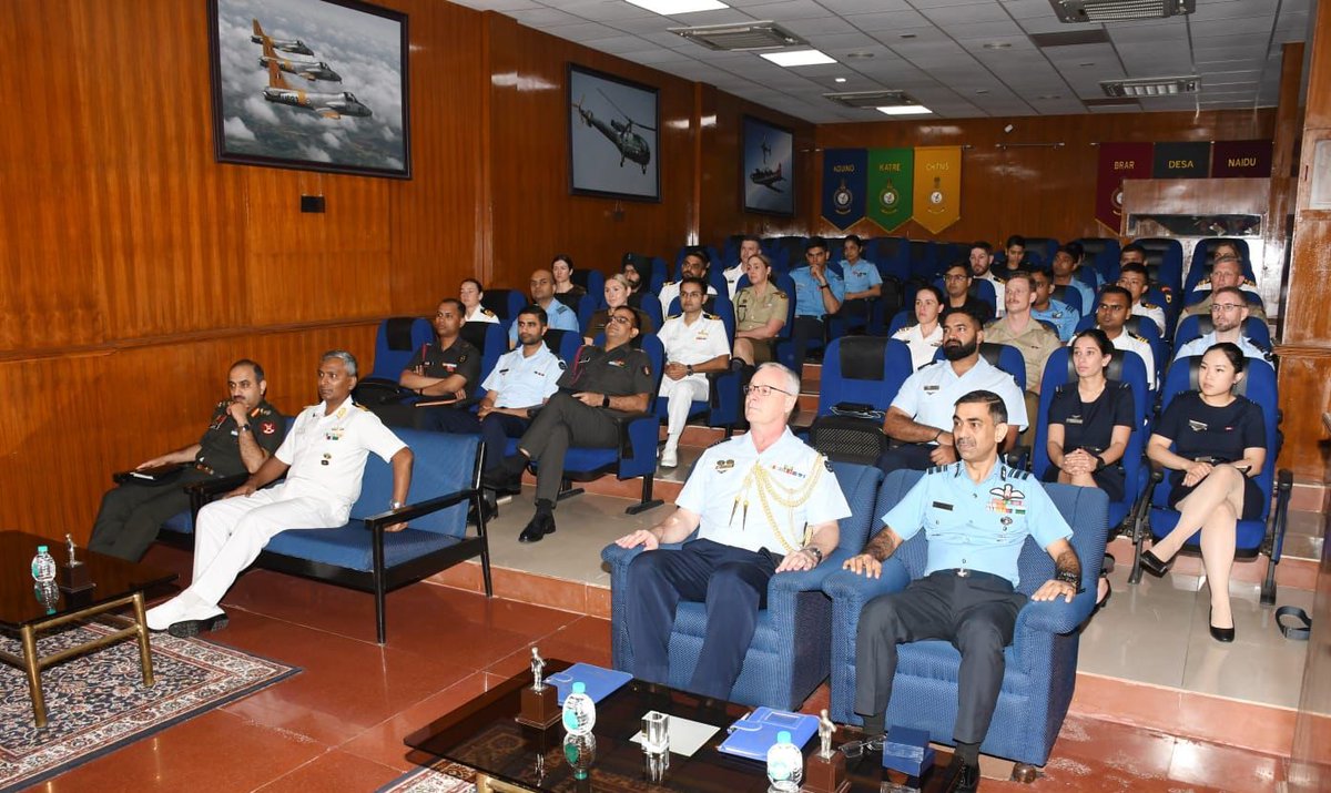HQ_IDS_India's tweet image. Air Vice Marshal Sanjay Aswal, Deputy Commandant Air Force Academy, inaugurated the "General Rawat India Australia Young Officers Exchange Program GRIAYOEP-2025” at AFA, Dundigal. 15 Young Military Officers each from India and Australia are participating in GRIAYOEP-2025.
During…