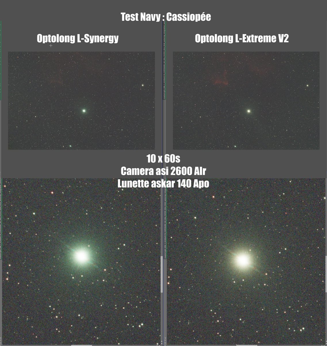 Optolong_filter's tweet image. "No halo. "
To test Optolong L-Synergy filter and the new L-eXtreme, here is a test on a very bright star (Navy in Cassiopeia, near IC63) 10 x 60s, and there is no visible halo.
Image captured by astrophotographer Cédric Humbert.
#L2 #optolongnew #synergy #LeXtreme #7nmdual