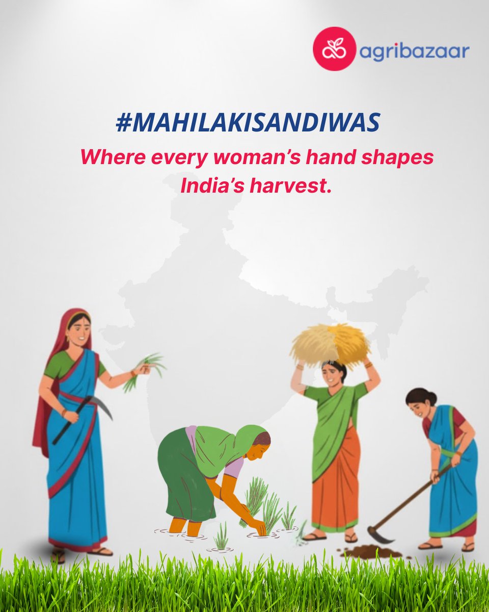 On #MahilaKisanDiwas, we celebrate the women whose hard work sustains millions.
At agribazaar, we believe in a future where every farmer man or woman  grows with equal opportunity.

#agribazaar #agritech #Farmers #agriculture #harvest
